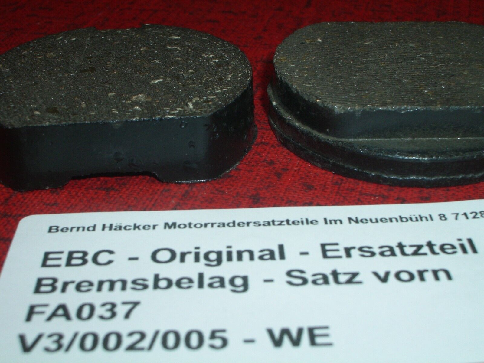 Bremsbelag _ Bremsbeläge _ Satz _ vorn  _ Z 650 C _ C1 _ C2 _ EBC FA 037 _ ! !