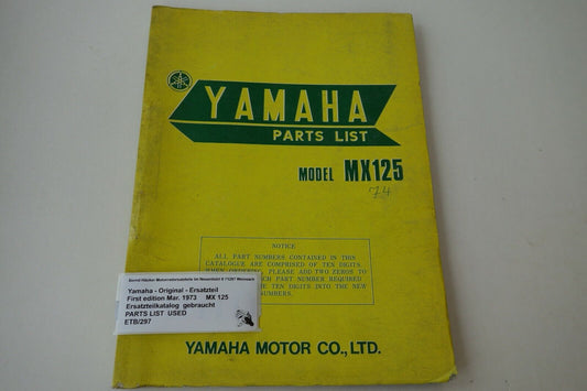 Ersatzteilkatalog _ Teileliste _ PARTSLIST _ Yamaha _ MX 125 _ YZ 125 A _ 1974