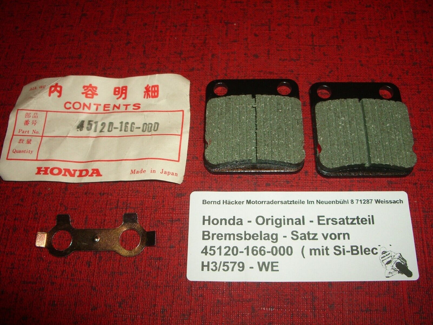 Original brake pads _ brake pad set _ front _ MB 50 S _ MB-5 _45120-166-000