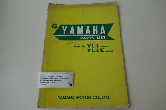 Spare parts catalogue _ Parts list _ PARTSLIST _ Yamaha _ 100ccm_ YL1 _ YL1 _ 1968