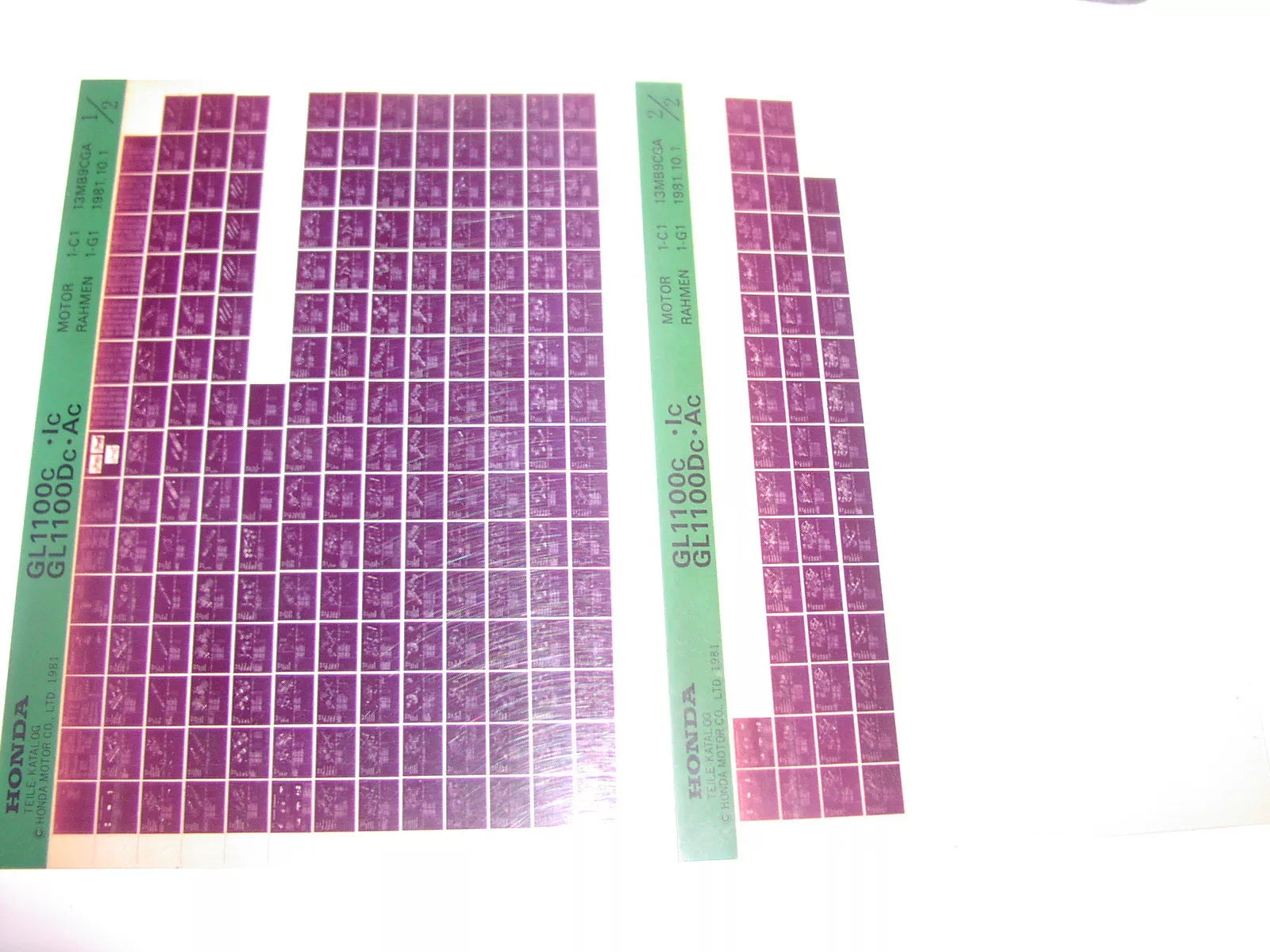 Microfich _ Ersatzteilliste _ GL 1100 _ GL 1100 D / A / I _ GL1100_  Bj 1982