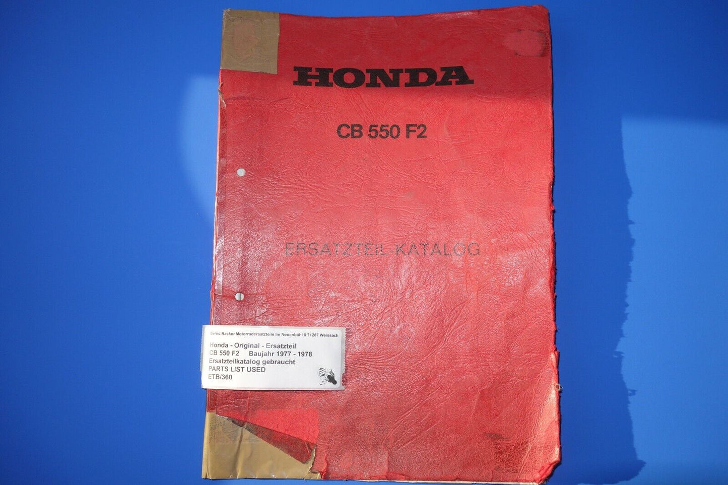 Spare parts catalogue _ Parts list _ PARTSLIST _ Honda _ CB 550 F2 _ Year 1977 - 1978