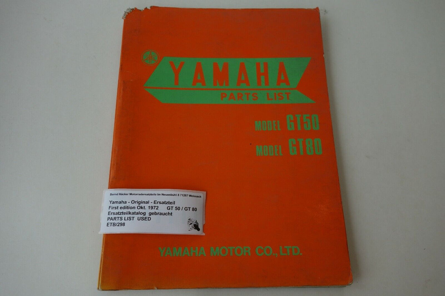 Spare parts catalogue _ Parts list _ PARTSLIST _ Yamaha _ GT 50 _ GT 80 _ 1972