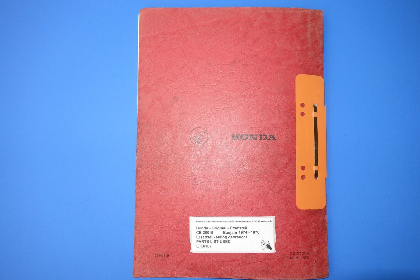 Spare parts catalogue _ Parts list _ PARTSLIST _ HONDA _ CB 200 B _ Year 1974 - 1975