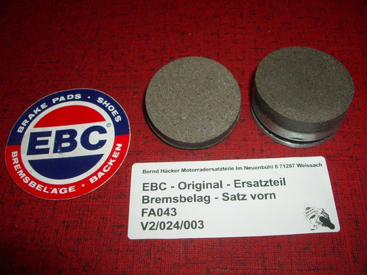 EBC _ brake pads _ front _CB 125 K6 _ year of manufacture 1976 _ 45340 / 45345-351-700