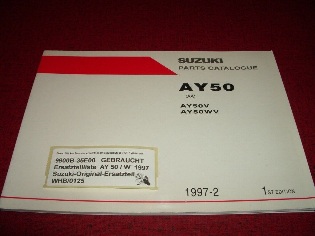 SPARE PARTS LIST _ PARTS CATALOGUE _ SUZUKI _ AY 50 _ AY 50 W _ YEAR OF MODEL 1997