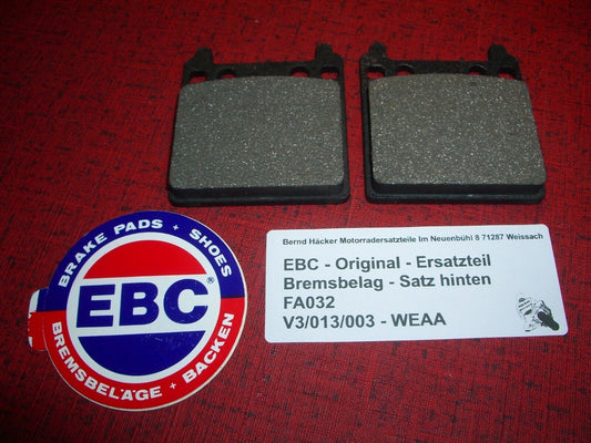 Brake pad _ brake pads _ set _ rear _ CB 750 F1 _ year of manufacture 1976 _ EBC FA032