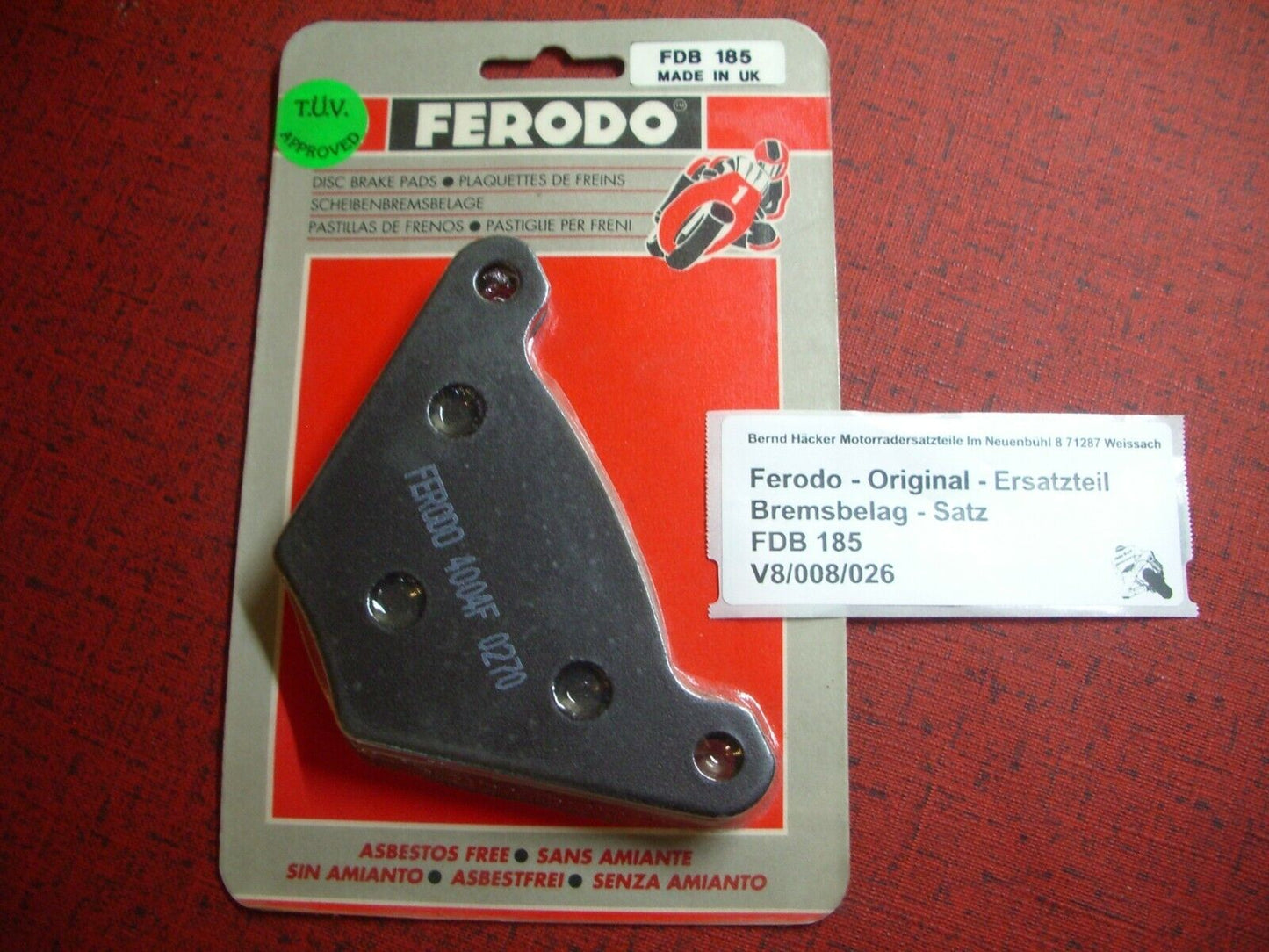 Rear brake pads Harley Davidson _ FXE Super Glide 1340 cc _ FDB 185