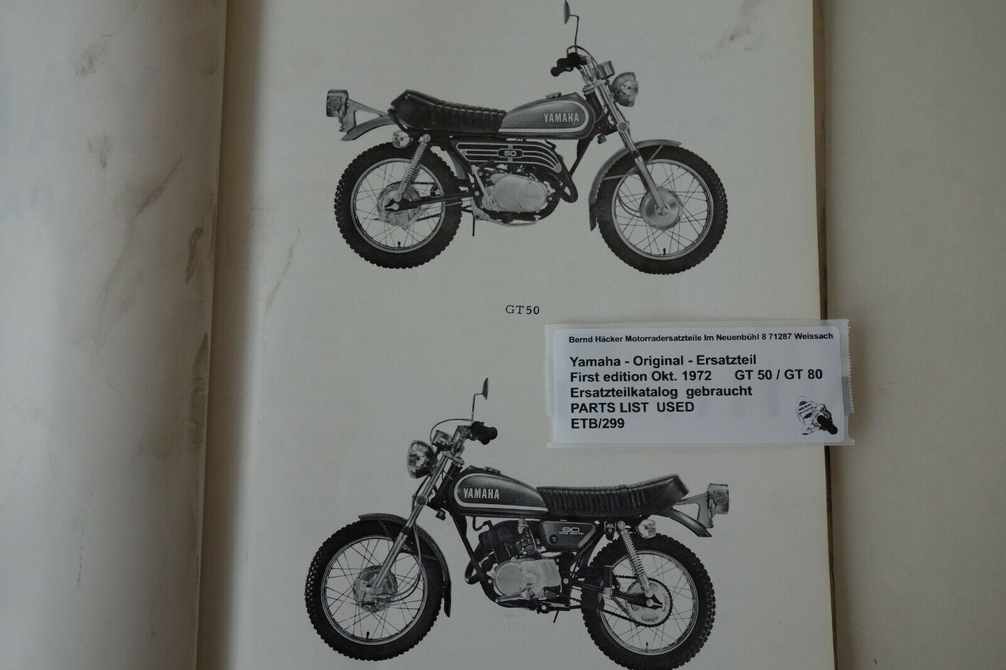 Spare parts catalogue _ Parts list _ PARTSLIST _ Yamaha _ GT 50 _ GT 80 _ Year 1973