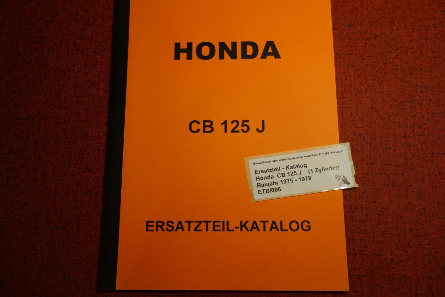 Ersatzteilkatalog Teileliste PARTSLIST CB 125 J Baujahr 1975 - 1979