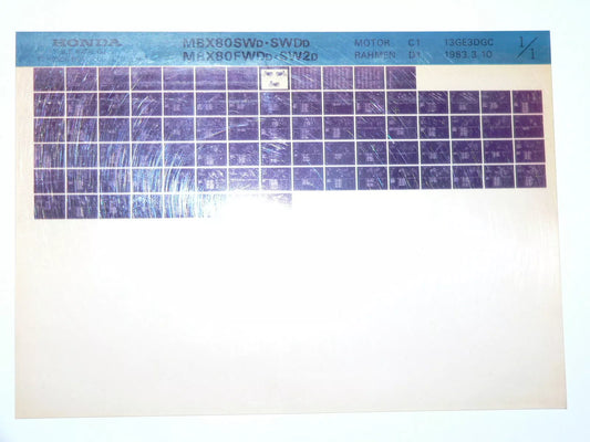 Microfich _ Spare parts list _ MBX 80 SW SWD _MBX80 SW2 FWD _ HC04 _ Year 1983