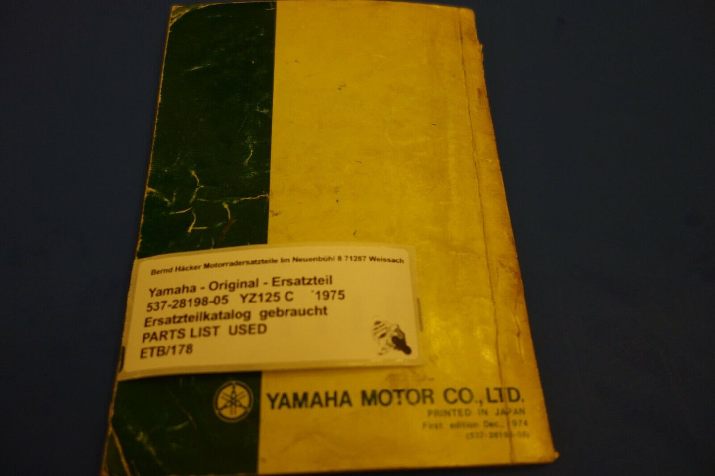 Spare parts catalogue _ Parts list _ PARTSLIST _ Yamaha _ YZ125 C _ Year of manufacture 1975