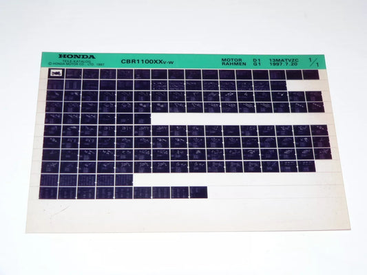 Microfich _ Spare parts list _ CBR 1100 XX _ CBR1100 XX _ SC35 _ Year 1997 - 1998