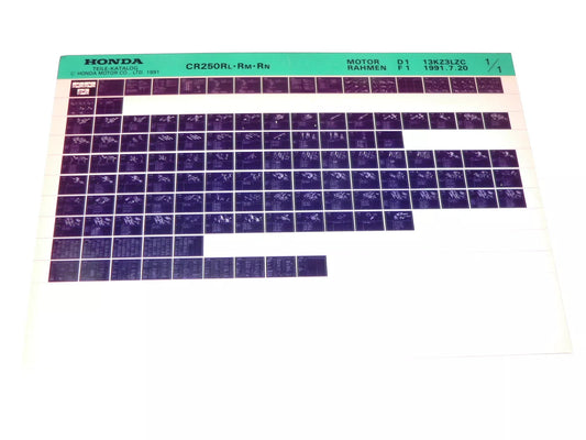 Microfich _ Spare parts list _ CR 250 R _ CR250 R _ ME03 _ Year of manufacture 1990 - 1992
