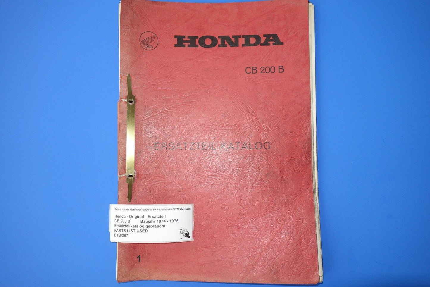 Ersatzteilkatalog _ Teileliste _ PARTSLIST _ HONDA _ CB 200 B _ Bj. 1974 - 1975