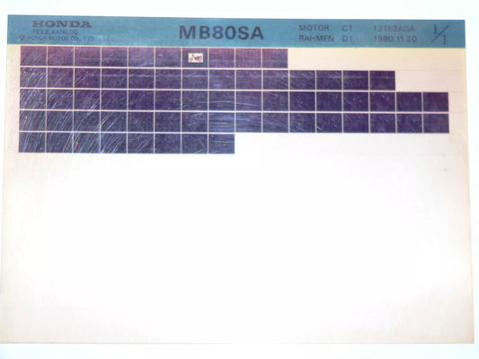 Microfich _ Spare parts list parts catalog _ MB 80 S _ MB80 S_ HC01 _ 1980 - 1984