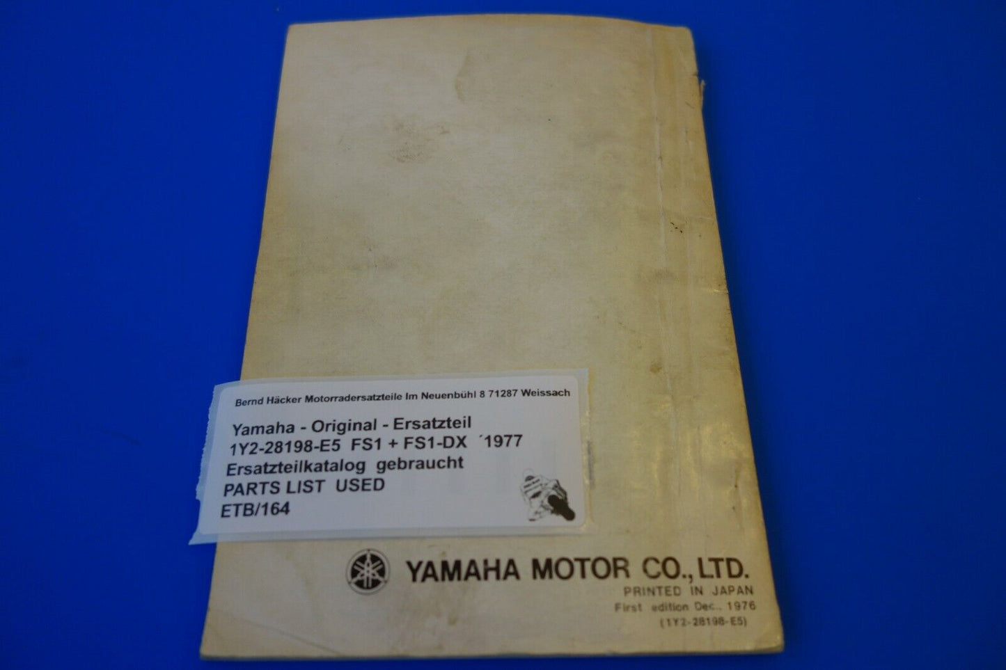 Ersatzteilkatalog _ Teileliste _ PARTSLIST _ Yamaha _FS1 + FS1-DX _ Bj. 1977