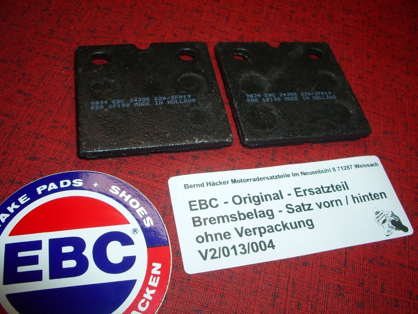 Brake pads _ front / rear _ Ducati _ Supersport 900 SS _1975 - 1976_ EBC FA019