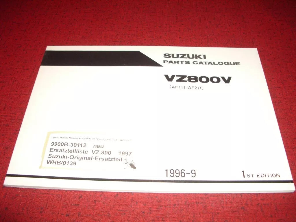 SPARE PARTS LIST _ PARTS CATALOGUE _ SUZUKI _ VZ 800 _ YEAR OF MANUFACTURE 1997