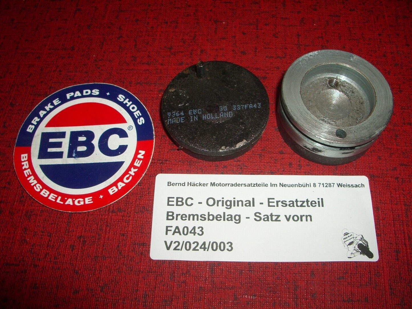 EBC _ brake pads _ front _CB 125 K6 _ year of manufacture 1976 _ 45340 / 45345-351-700