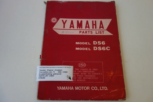 Ersatzteilkatalog _ Teileliste _ PARTSLIST _ Yamaha _ 250 YDS5 _ Baujahr 1968