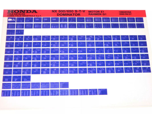 Microfich spare parts list _ NX 650 _ NX650 _ Dominator _ RD08 _ Year 1995 - 1997