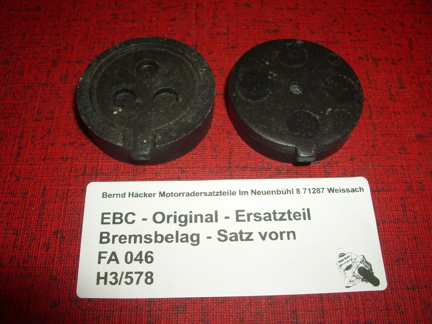 Bremsbelag _ Bremsbeläge _ Satz _ vorn _ Suzuki GP 100 _ 1978 - 1987 _ EBC FA046