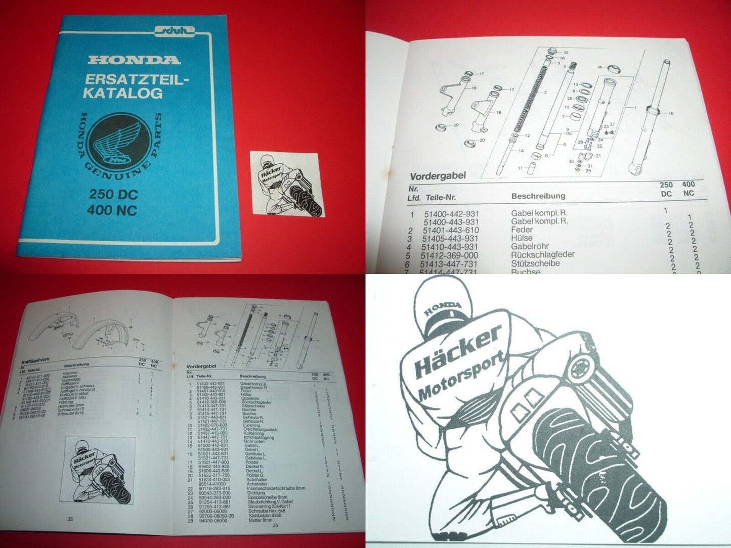 Ersatzteilbuch _ Ersatzteilliste _ Ersatzteilkatalog _ CB 250 ND _ Baujahr 1982