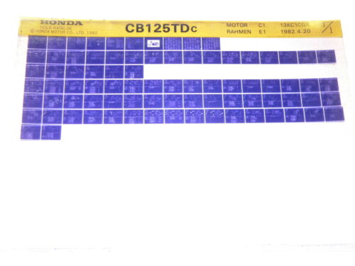 Microfich _ Spare parts list _ CB 125 TD _ CB125 TD _ JC06 _ Year of manufacture 1982