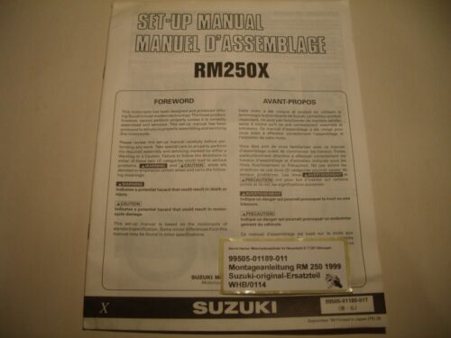 Montageanleitung _ SET-UP MANUAL _ original _ SUZUKI_ RM 250 _ Baujahr 1999
