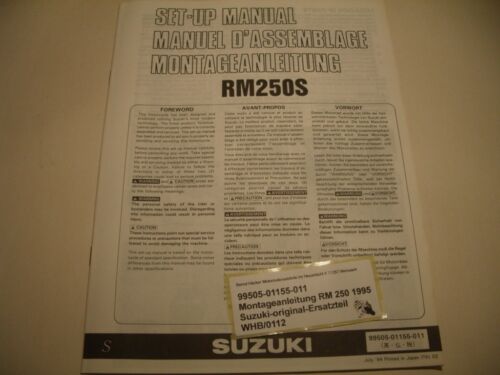 Montageanleitung _ SET-UP MANUAL _ original _ SUZUKI_ RM 250_ Baujahr 1995