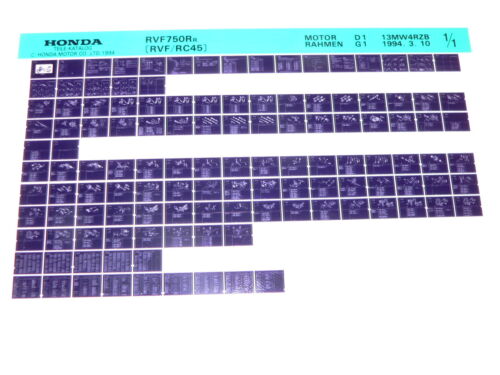 Microfich spare parts list _ RVF 750 R _ RVF750 R _ RC45 _ Year of manufacture 1994