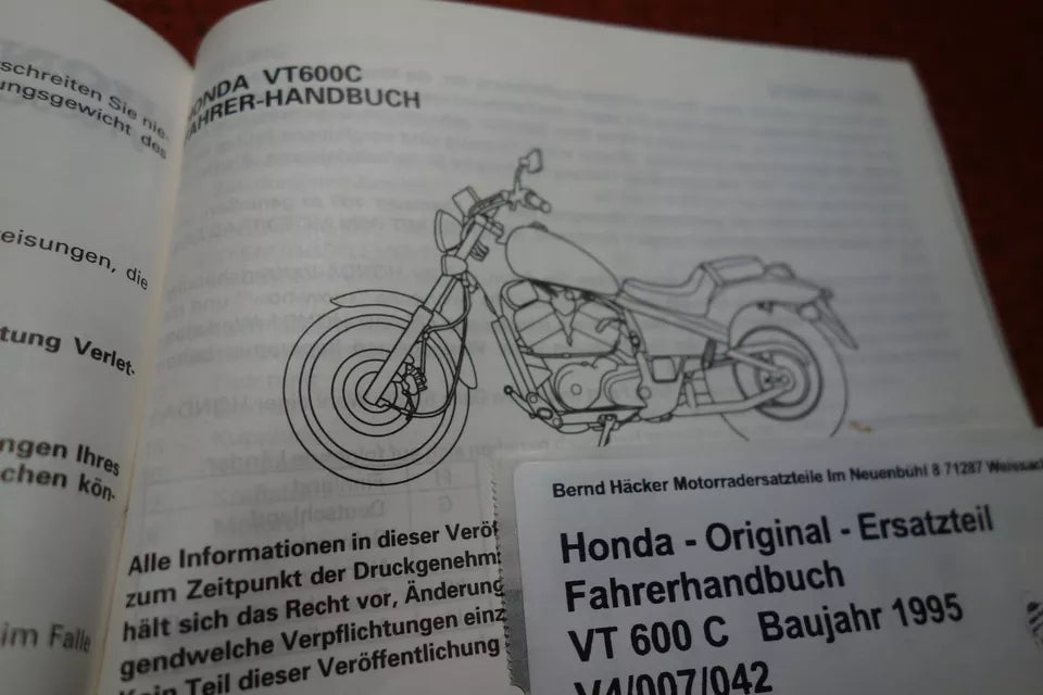 Fahrerhandbuch _ Owners Manual _ Manuel du Conducteur _ VT 600 C _ Baujahr 1995