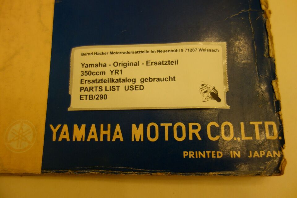 Spare parts catalogue _ Parts list _ PARTSLIST _ Yamaha _ 350ccm YR1 _ 1967