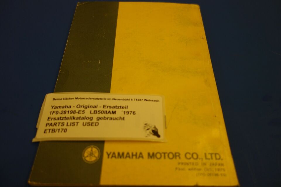 Spare parts catalogue _ Parts list _ PARTSLIST _ Yamaha _ LB50IIAM _ Chappy 1976