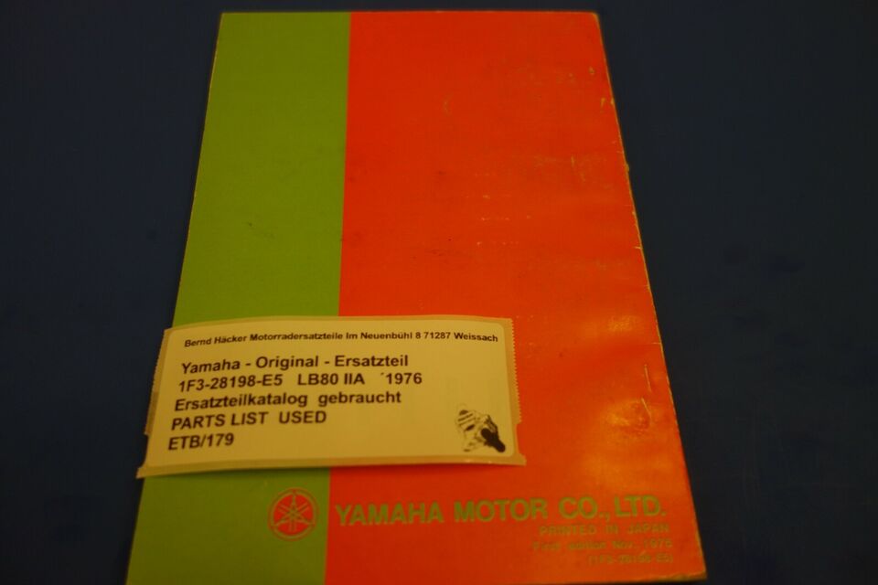 Ersatzteilkatalog _ Teileliste _ PARTSLIST _ Yamaha _ LB80IIA _ Baujahr 1976