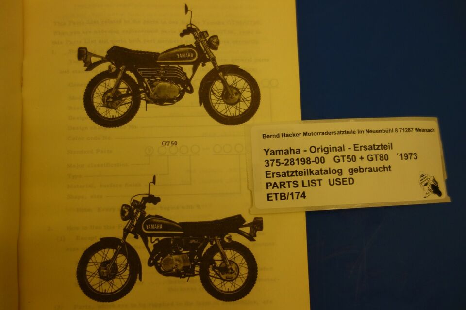 Ersatzteilkatalog _ Teileliste _ PARTSLIST _ Yamaha _ GT 50 + GT 80 _ Bj. 1973