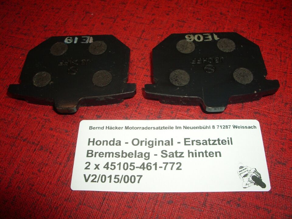 Honda original Bremsbeläge _ hinten _ GL 1100 _ 1980 - 1981 _ 45105-461-772