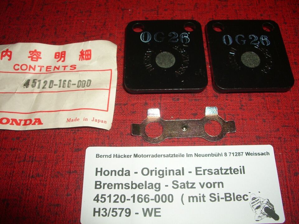 Original brake pads _ brake pad set _ front _ MB 50 S _ MB-5 _45120-166-000