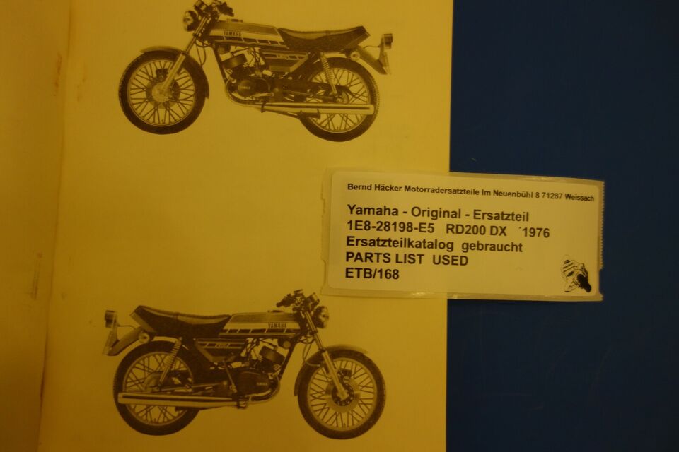 Spare parts catalogue _ Parts list _ PARTSLIST _ Yamaha _ RD 200 DX _ Year of manufacture 1976