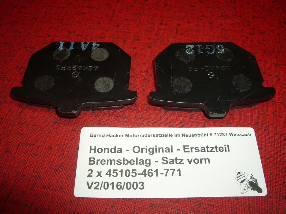 Honda original brake pads _ front _ CB 400 N _ year 1978 - 1981 _ 45105-461-771