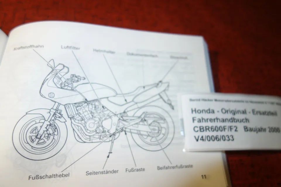 Fahrerhandbuch _ Owners Manual _ CBR 600 F / F2 _ PC35 _Baujahr 2000