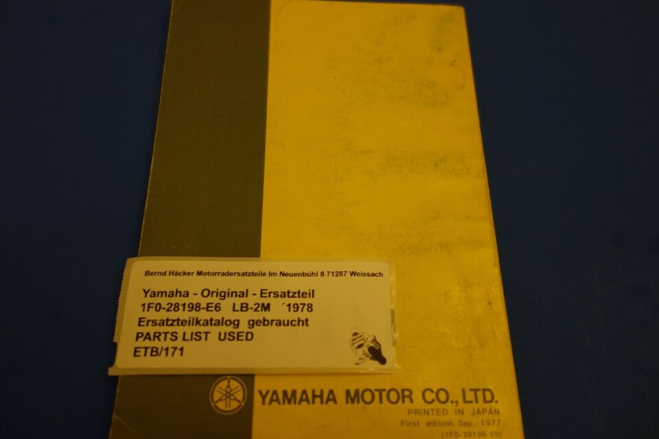 Spare parts catalogue _ Parts list _ PARTSLIST _ Yamaha _ LB-2M _ Chappy _ Year 1978