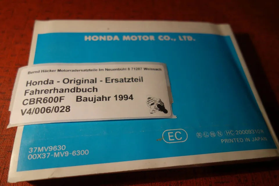 Fahrerhandbuch _ Owners Manual _ Manuel du Conducteur _ CBR 600 F _Baujahr 1994