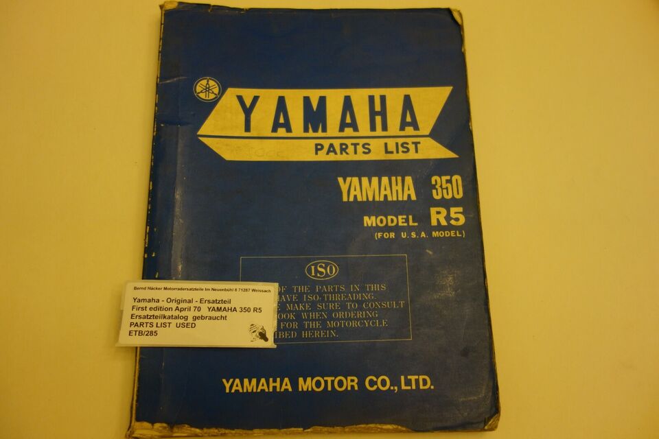 Ersatzteilkatalog _ Teileliste _ PARTSLIST _ Yamaha _ 350 R5 _ Baujahr 1970