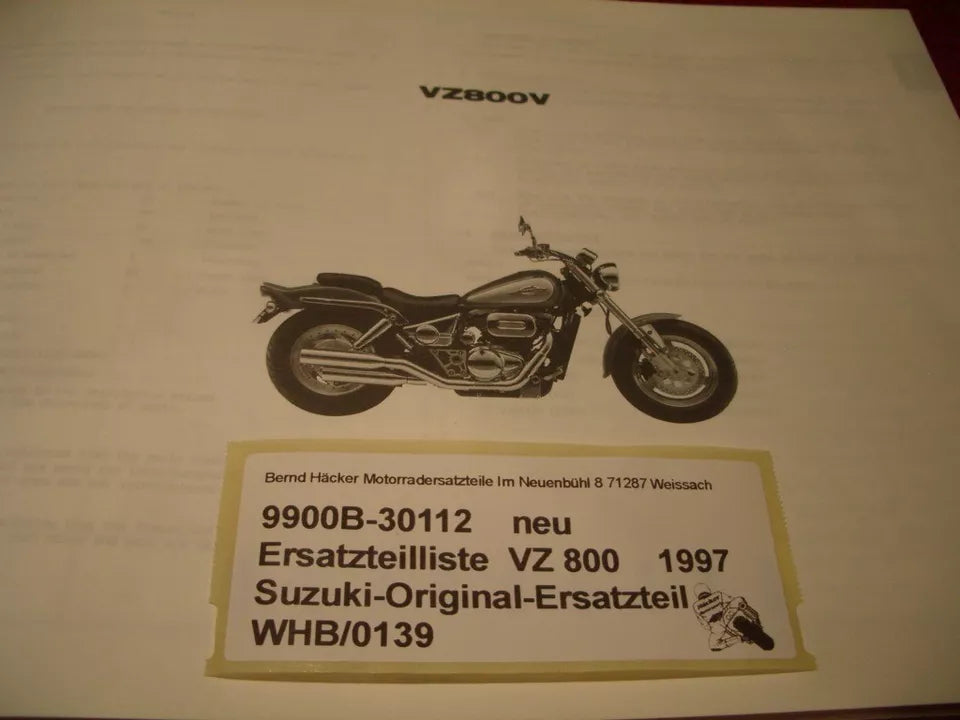 SPARE PARTS LIST _ PARTS CATALOGUE _ SUZUKI _ VZ 800 _ YEAR OF MANUFACTURE 1997