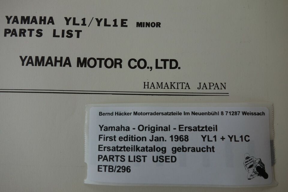 Spare parts catalogue _ Parts list _ PARTSLIST _ Yamaha _ 125ccm_ YAS1 _ YAS1 _ 1968