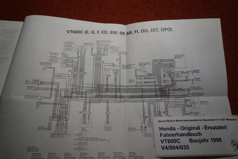 Driver's Manual _ Owners Manual _ VT 600 C Shadow _ Year of manufacture 1998