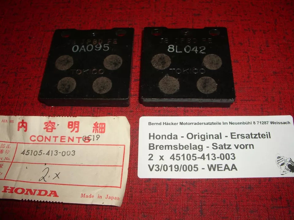 Original Bremsbeläge Bremsbelag - Satz vorn  CB 250 T  CB 400 T  FA 045
